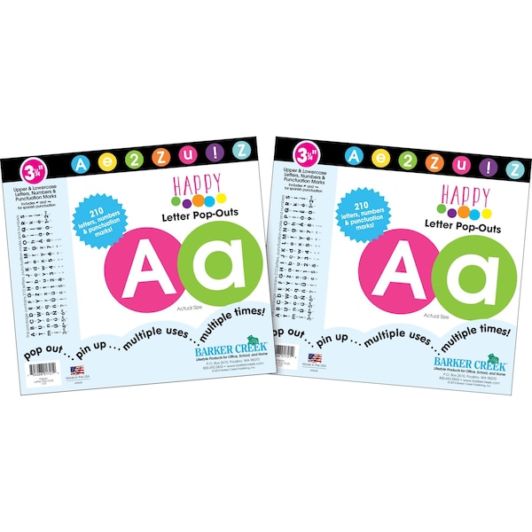 Barker Creek Happy 3-1/4" Circle Letter Pop-Outs, 420/Set 3644 - main